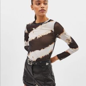 Bershka Semi Sheer Mesh Top